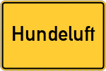 Place name sign Hundeluft