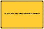 Place name sign Hundsdorf bei Ransbach-Baumbach
