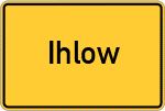 Place name sign Ihlow, Märkische Schweiz