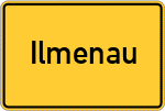 Place name sign Ilmenau, Thüringen