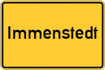 Place name sign Immenstedt, Nordfriesland