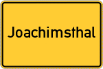 Place name sign Joachimsthal