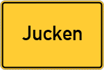 Place name sign Jucken