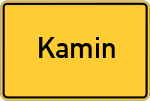 Place name sign Kamin