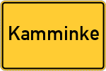 Place name sign Kamminke