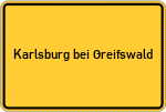 Place name sign Karlsburg bei Greifswald