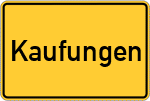 Place name sign Kaufungen, Hessen
