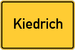 Place name sign Kiedrich, Rheingau