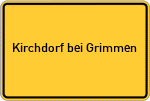 Place name sign Kirchdorf bei Grimmen