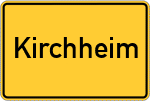 Place name sign Kirchheim, Hessen