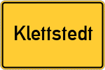 Place name sign Klettstedt