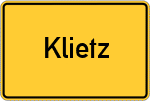 Place name sign Klietz