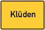 Place name sign Klüden