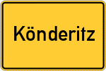 Place name sign Könderitz