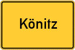 Place name sign Könitz