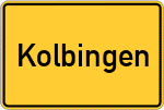 Place name sign Kolbingen