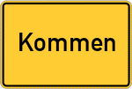 Place name sign Kommen