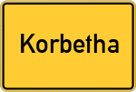 Place name sign Korbetha