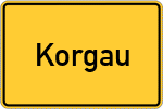 Place name sign Korgau