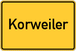 Place name sign Korweiler