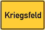 Place name sign Kriegsfeld
