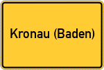 Place name sign Kronau (Baden)