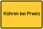Place name sign Kühren bei Preetz