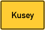 Place name sign Kusey