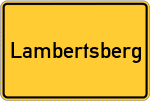 Place name sign Lambertsberg