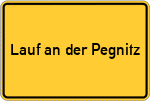 Place name sign Lauf an der Pegnitz
