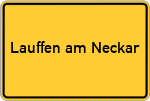 Place name sign Lauffen am Neckar