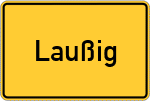 Place name sign Laußig