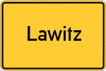 Place name sign Lawitz