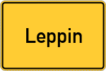 Place name sign Leppin, Altmark