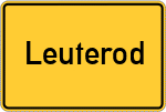 Place name sign Leuterod