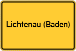Place name sign Lichtenau (Baden)