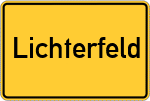 Place name sign Lichterfeld