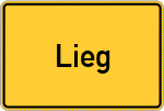 Place name sign Lieg