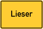 Place name sign Lieser