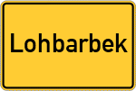Place name sign Lohbarbek