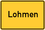Place name sign Lohmen, Sachsen