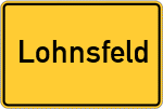 Place name sign Lohnsfeld