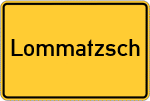 Place name sign Lommatzsch