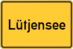 Place name sign Lütjensee
