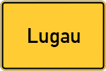 Place name sign Lugau, Niederlausitz