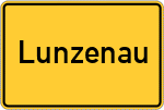 Place name sign Lunzenau
