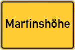 Place name sign Martinshöhe, Pfalz
