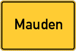 Place name sign Mauden
