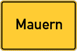 Place name sign Mauern, Kreis Freising