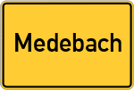 Place name sign Medebach